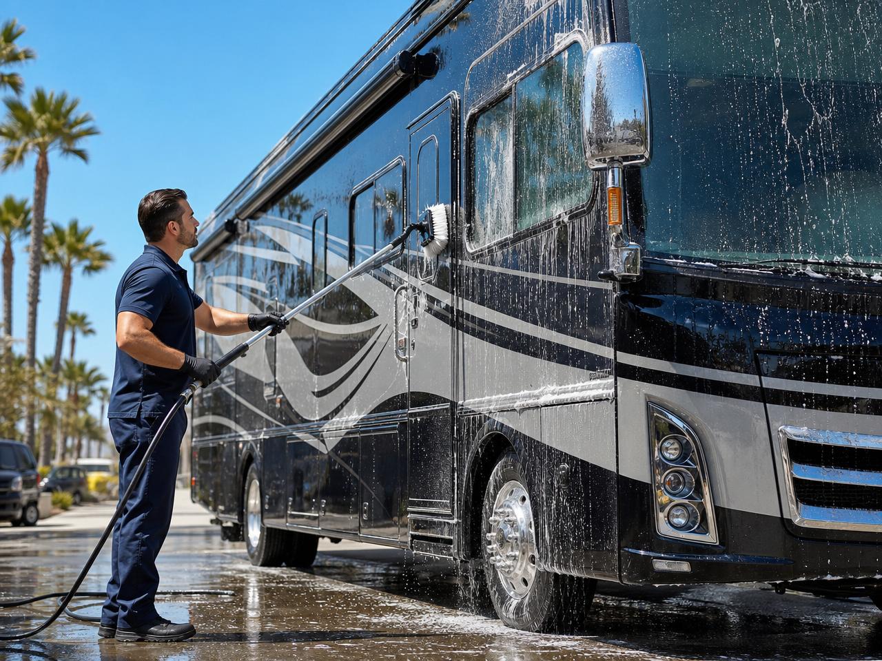 RV exterior cleaning by Aqua Professional Services